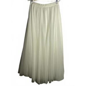 Tulle Maxi Skirt Women's Small White Pleated Lined EUC